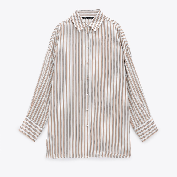 Zara Flowy Lined buttoned shirt - Picture 2 of 4